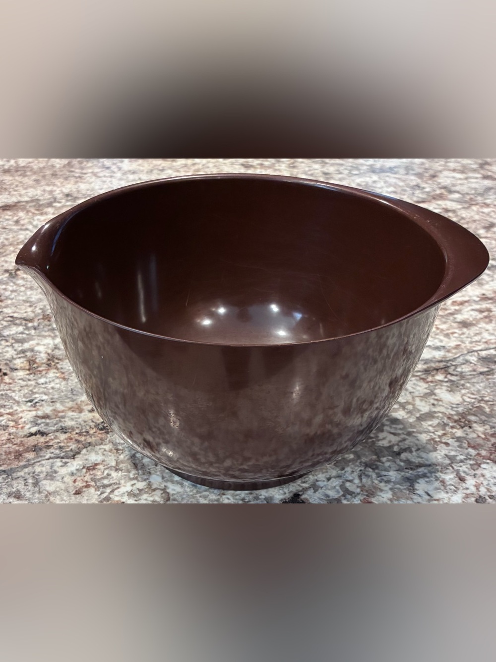 Rosti Mepal Denmark 3L Brown Melamine Mixing Bowl Pour Spout /Handle MCM Vintage